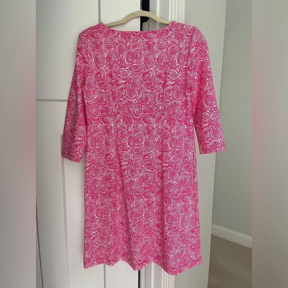 Katherine Way Pink Swirl 3/4 Sleeve Dress - Picture 2 of 4